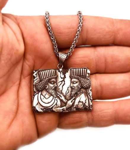 Asoodehdelan Sterling Silver Persian Achaemenid Kings Necklace Pendant Gift