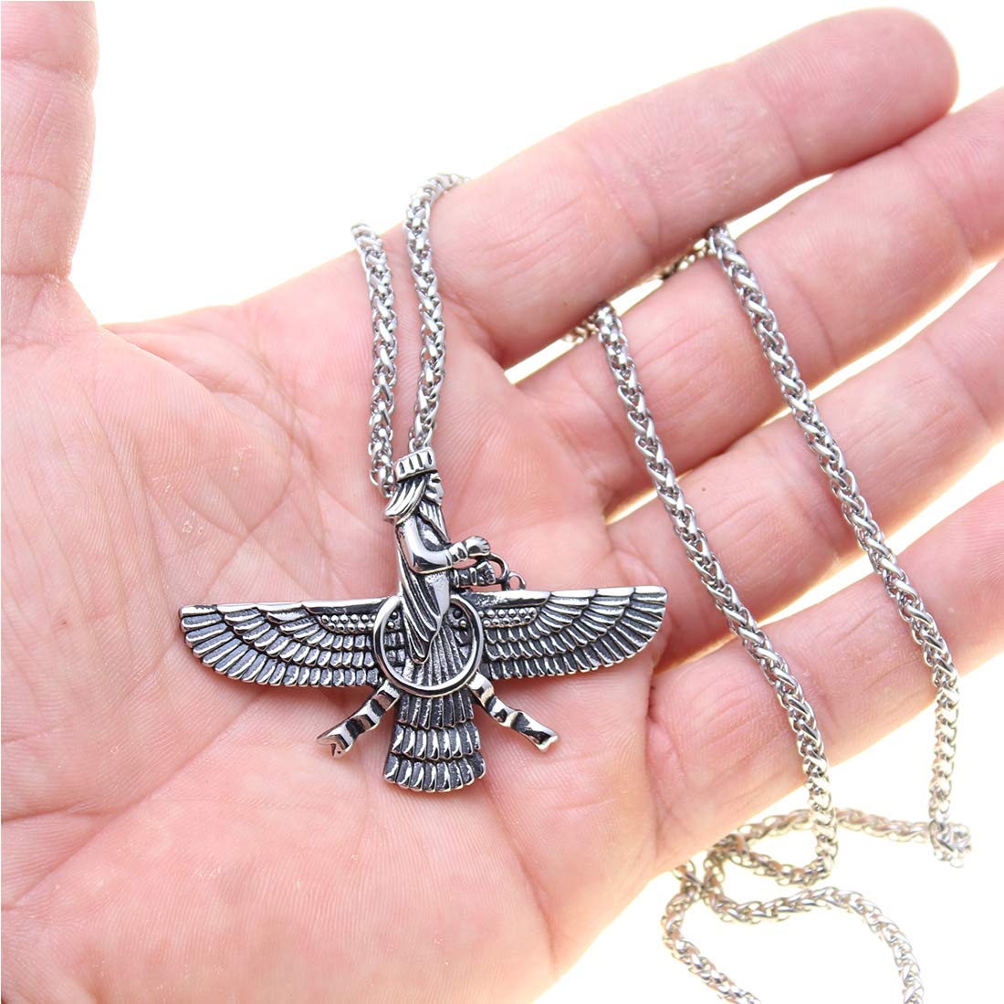 Large Farvahar Necklace Iranian Persian Art Iran Faravahar Necklace