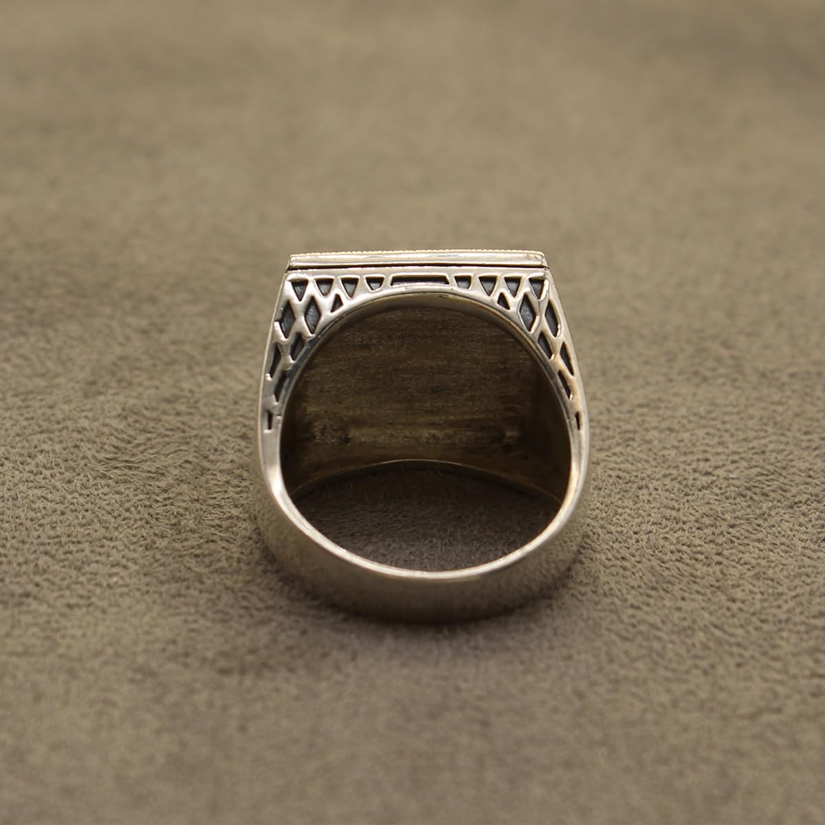 Sterling Silver Pahlavi Shir Khorshid Lion and Son Pahlavi Flag Ring Size 11.5