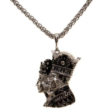 Pahlavi Iranian King and Queen Shah Farah Pendant Necklace Chain