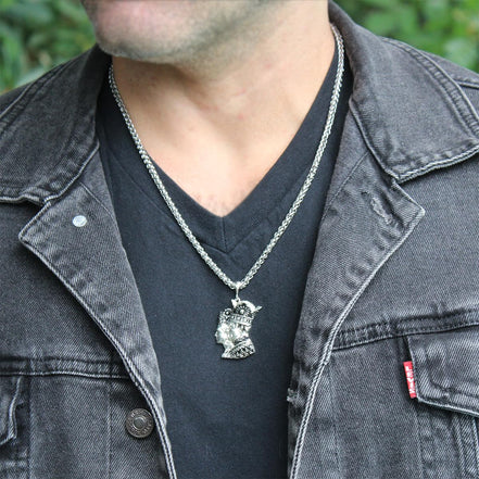 Pahlavi Iranian King and Queen Shah Farah Pendant Necklace Chain