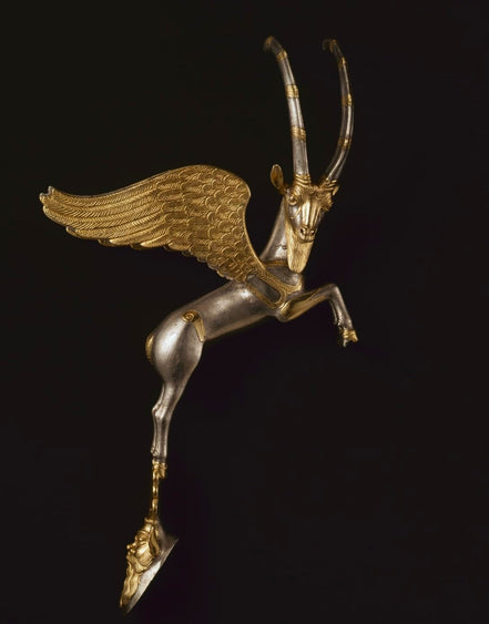 Sterling Silver Persian Iranian Necklace Winged Capricorn Necklace