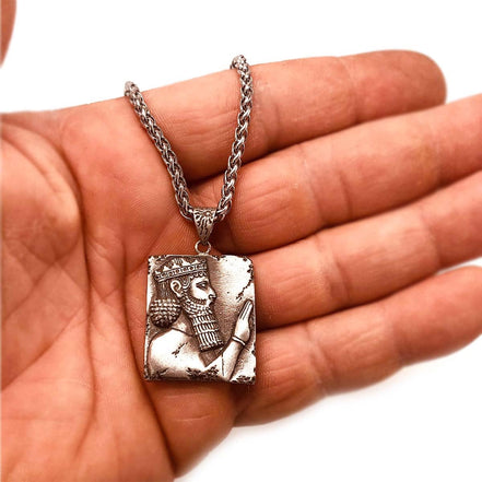 Sterling Silver Darius The Great King Of Persian Necklace Achaemenid