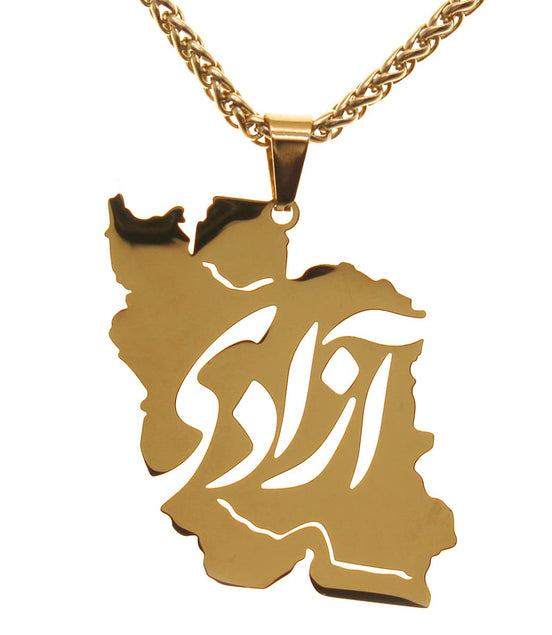 Iranian Persian Iran Map Azadi Freedom Necklace Chain