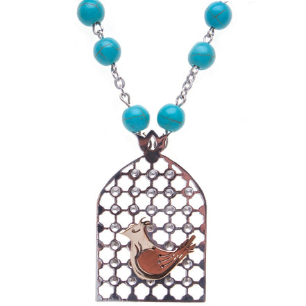 Sterling Silver 925 Morghe Amin Necklace Persian Sharzad Morgh Love Bird Art