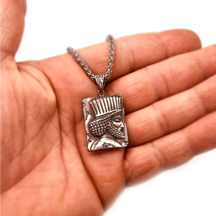 Asoodehdelan Sterling Silver Persian Achaemenid Officer Soldier Necklace Pendent