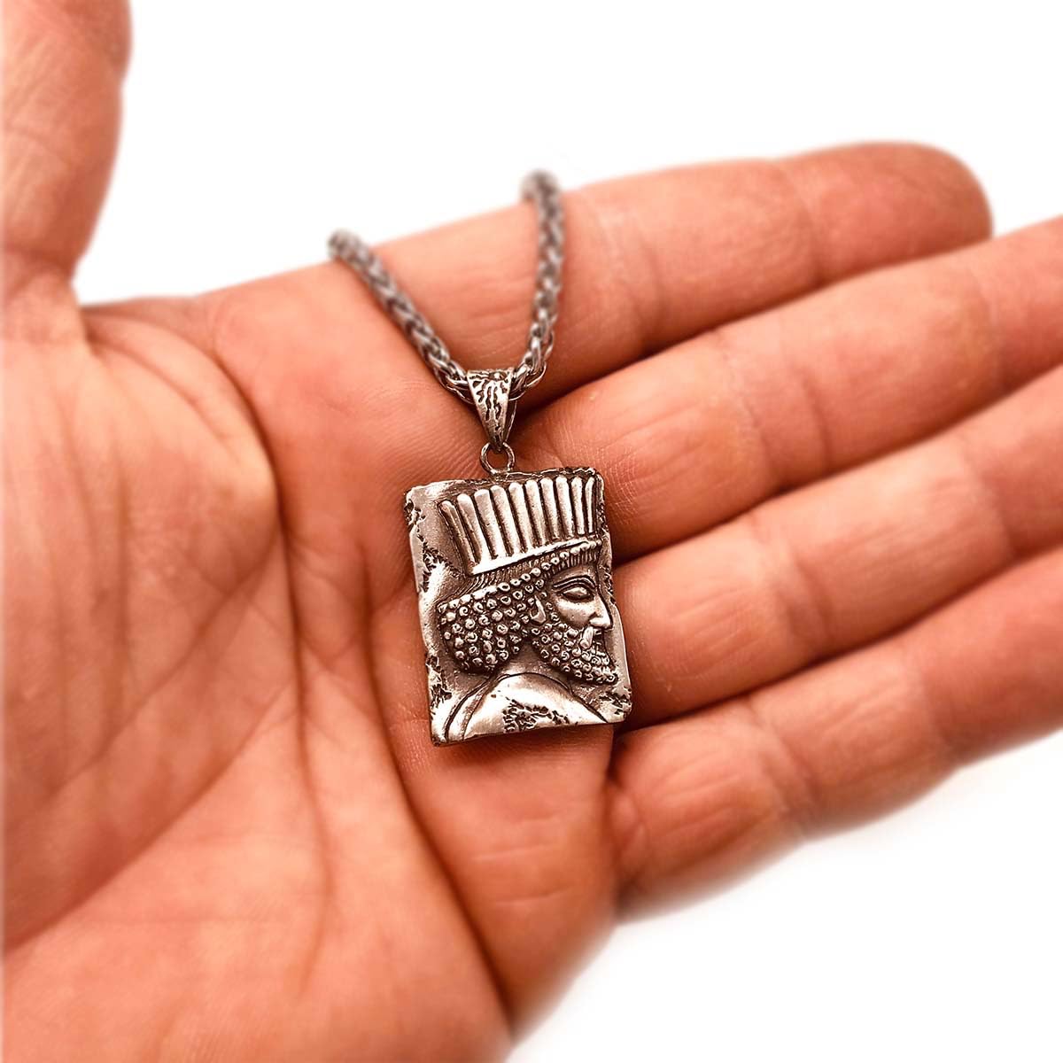 Asoodehdelan Sterling Silver Persian Achaemenid Officer Soldier Necklace Pendent