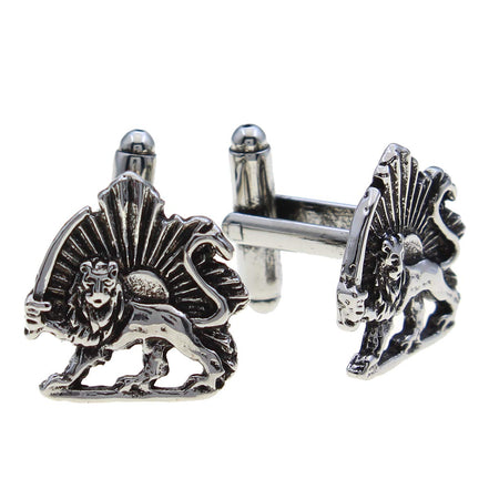 Iranian Persian Lion Sun Shir Khorshid Cufflinks Persia Pahlavi Gift