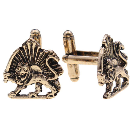 Iranian Persian Lion Sun Shir Khorshid Cufflinks Persia Pahlavi Gift