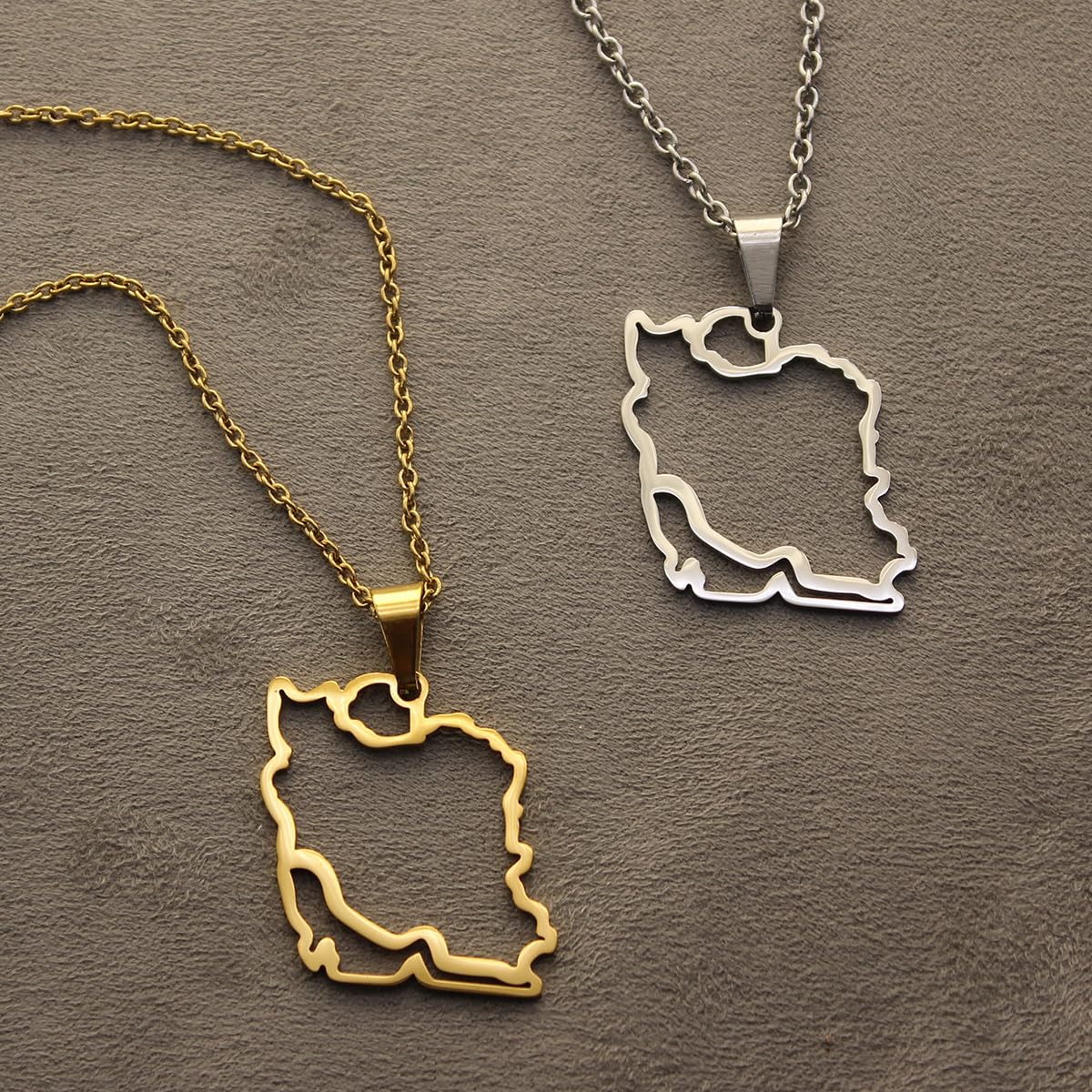 Iranian Persian Iran Map Necklace Pendant