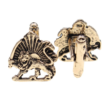 Iranian Persian Lion Sun Shir Khorshid Cufflinks Persia Pahlavi Gift