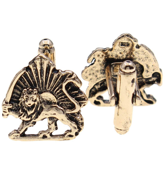 Iranian Persian Lion Sun Shir Khorshid Cufflinks Persia Pahlavi Gift