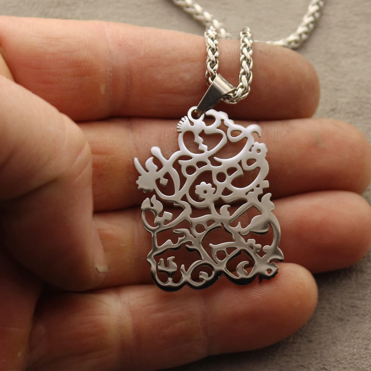 Persian Farsi Poem Pendant Necklace