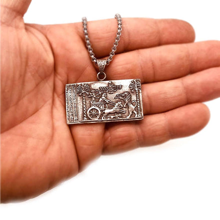 Sterling Silver The Darius Seal Persian King Necklace
