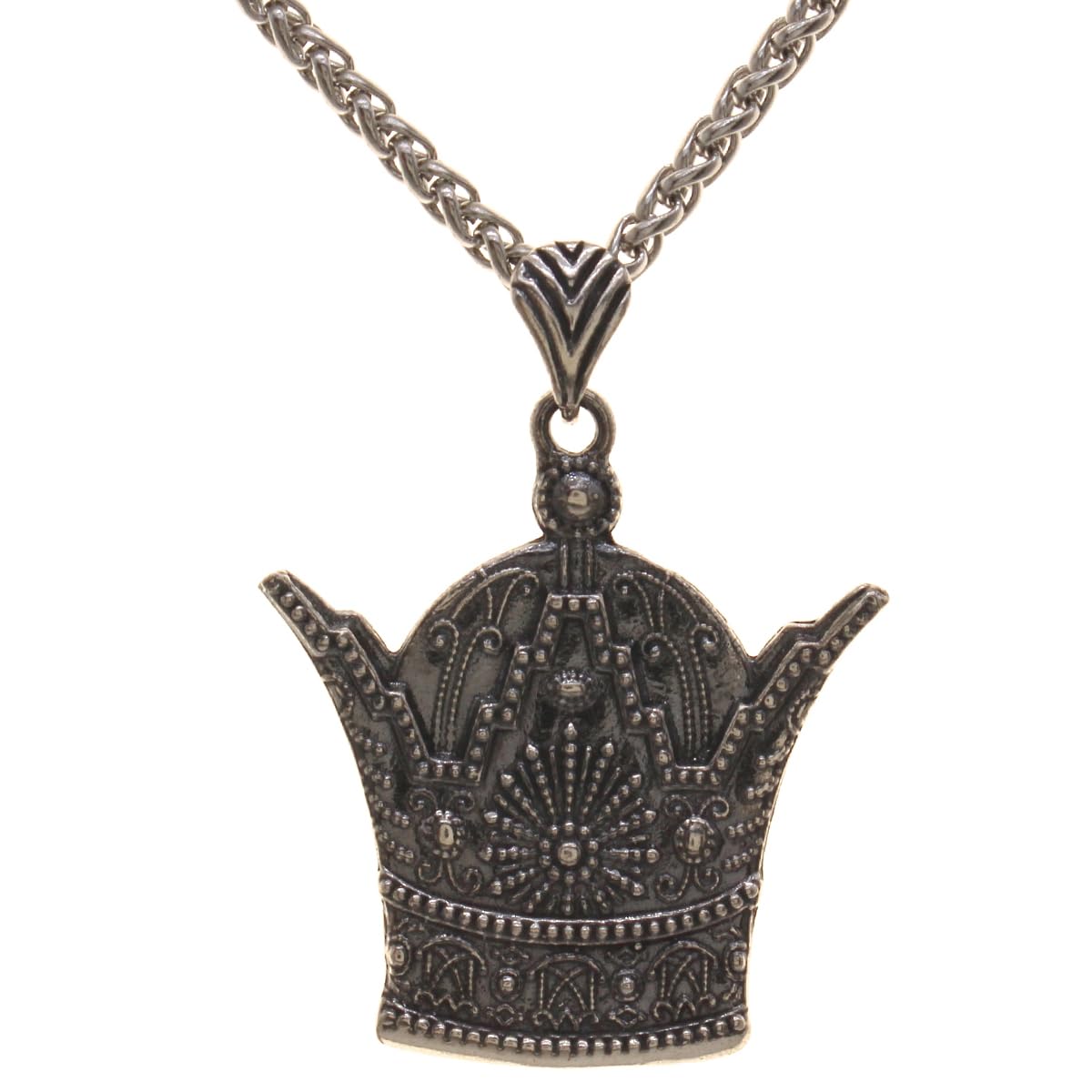Sterling Silver Persian Kingdom Pahlavi Crown Necklace Chain Pendent