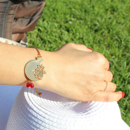 Iranian Persian Farsi Poem Pomegranate Anar seeds Bracelet Gift