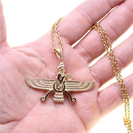Double Sided Farvahar  Necklace Iranian Persian Necklace