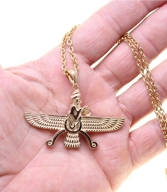 Double Sided Farvahar  Necklace Iranian Persian Necklace