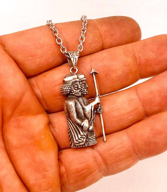 Asoodehdelan Sterling Silver Persian Hakhamaneshian Soldier Worrier Necklace Pendant