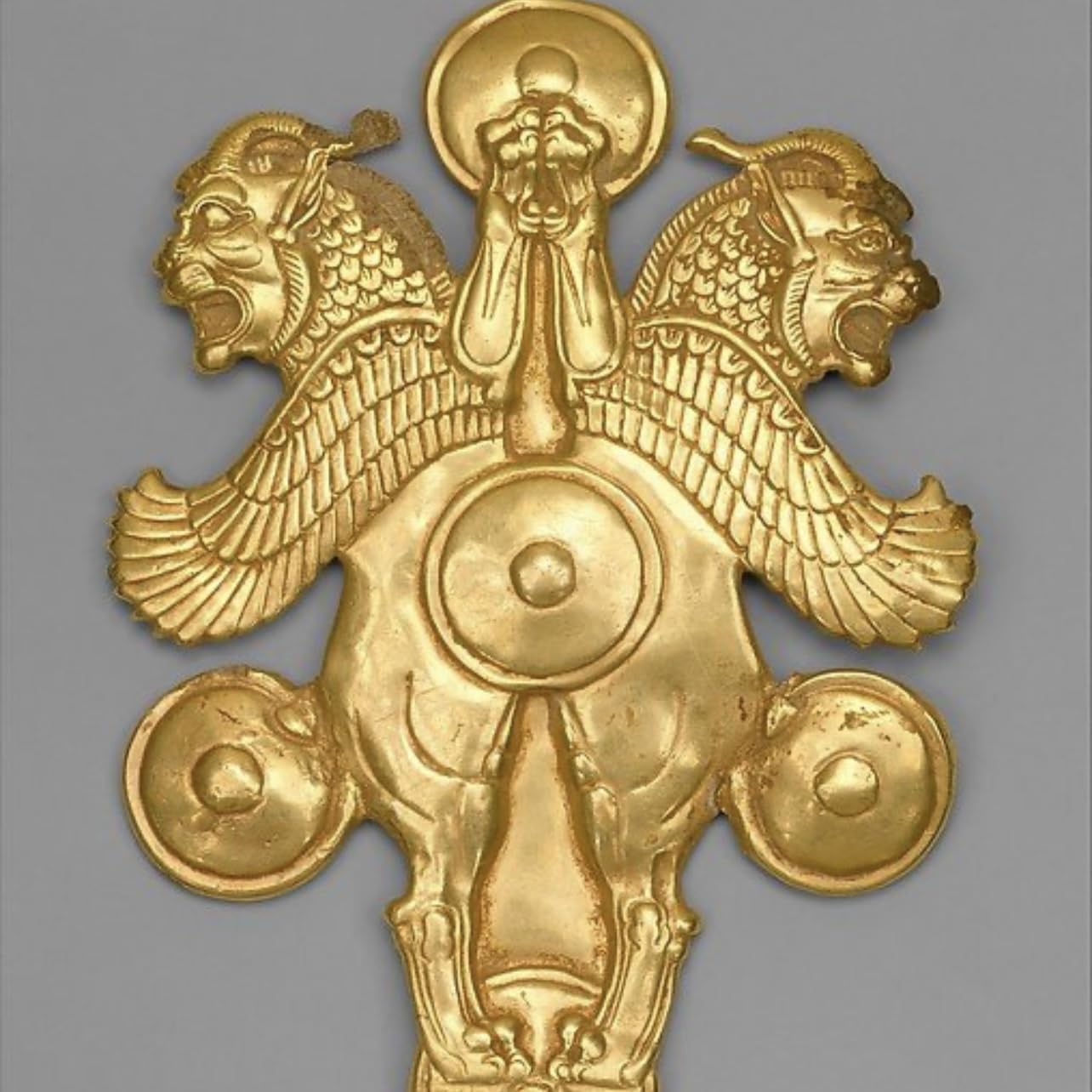 Sterling Silver Persian Iranian Achaemenid Winged Lion Shield Necklace