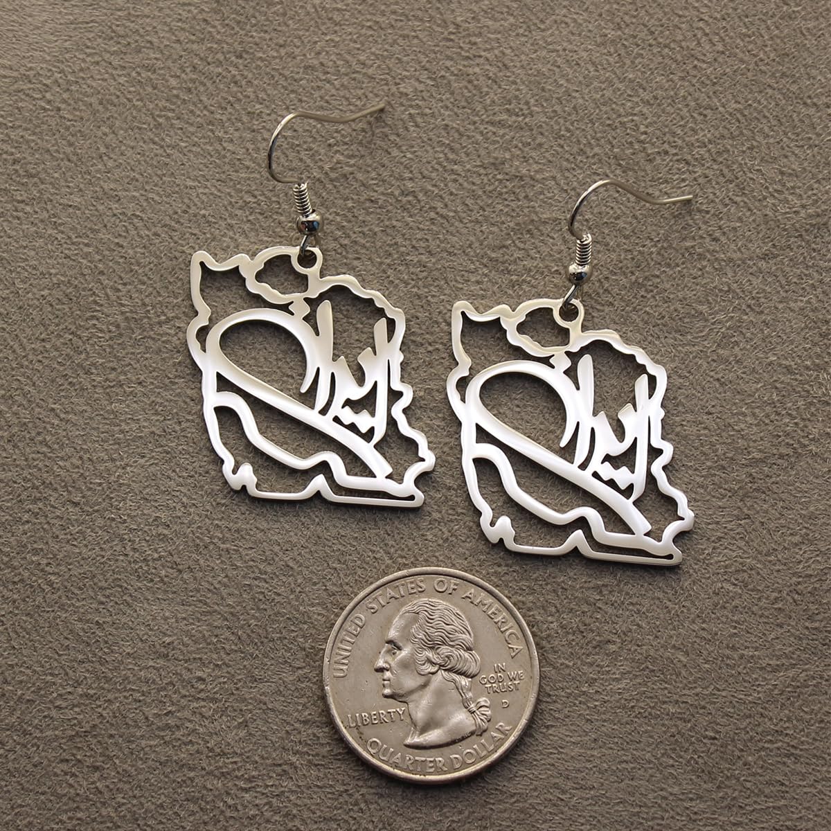 Persian Gulf iran iranian map necklace Earrings Set