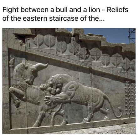 Sterling Silver Persian Empire Lion Bull Fight Achaemenid Iranian Necklace Pendant
