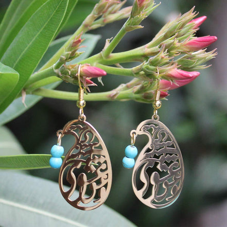 Persian Iranian Farsi Calligraphy Earrings Love Poem