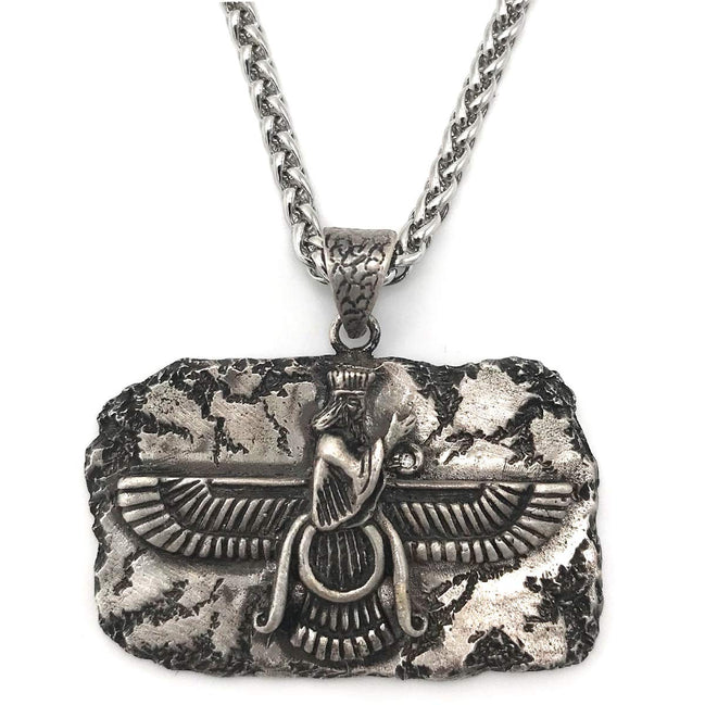 ISterling Silver Iranian Persian Farvahar Faravahar Necklace