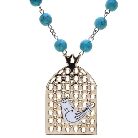 Gold Plated Brass Sterling Silver Morgh Morghe Amin Shahrzad Necklace Persian Gift