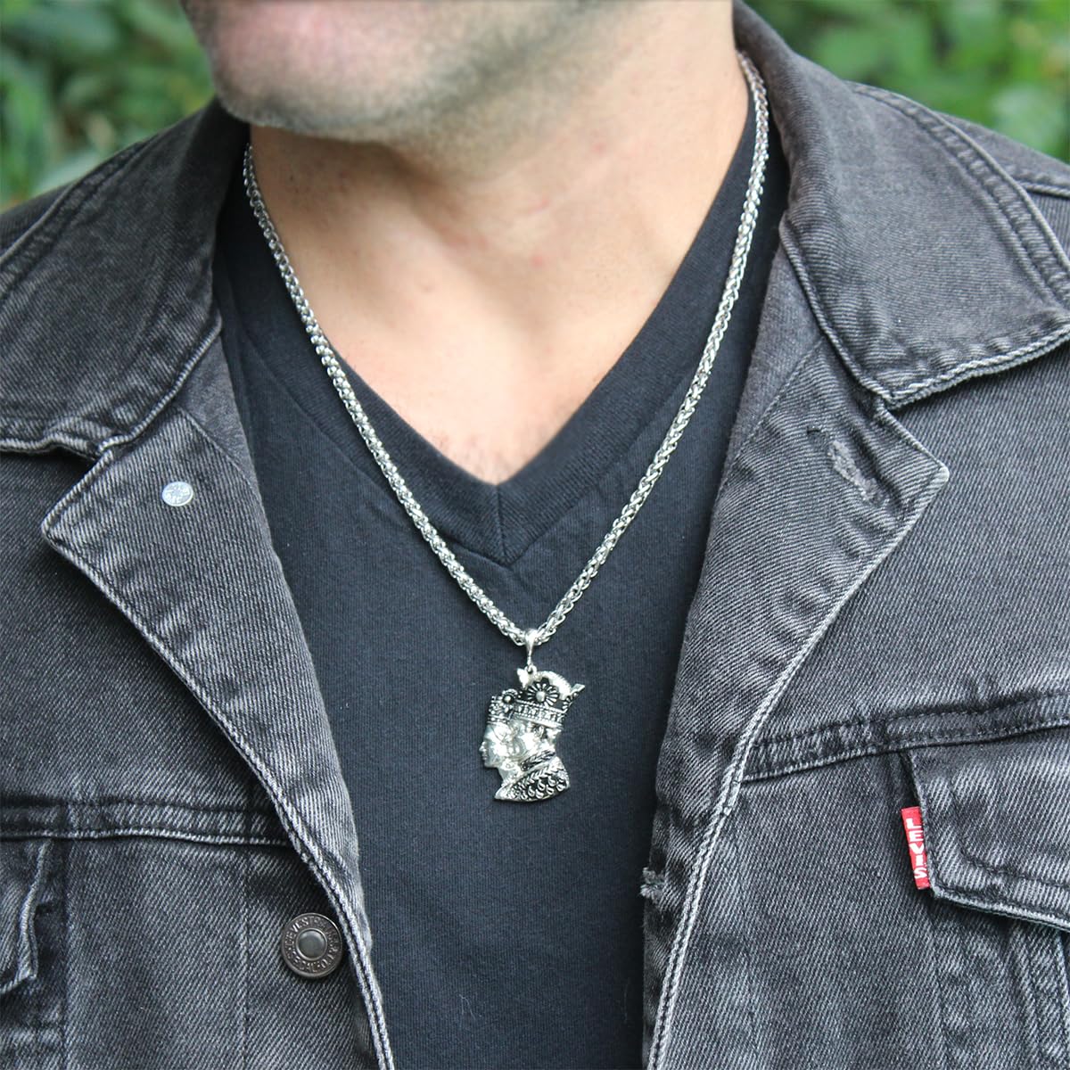 Pahlavi Iranian King and Queen Shah Farah Pendant Necklace Chain