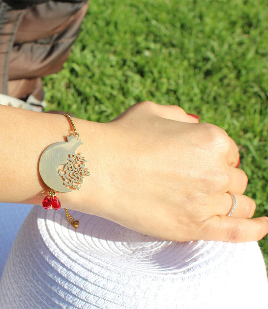 Iranian Persian Farsi Poem Pomegranate Anar seeds Bracelet Gift