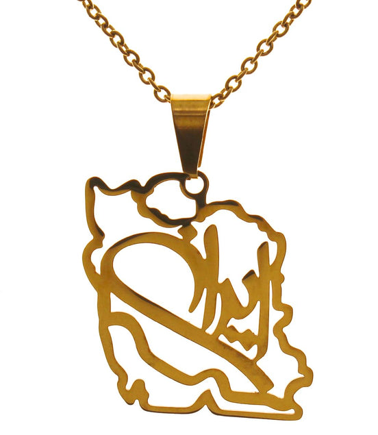 Persian Gulf iran iranian map necklace Earrings Set