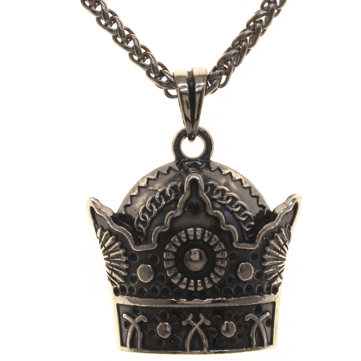 Asoodehdelan Sterling Silver Persian Pahlavi Kingdom Crown Necklace Chain Gift