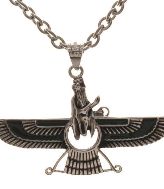 Asoodehdelan Sterling Silver Persian Farvahar Faravahar Necklace Pendant