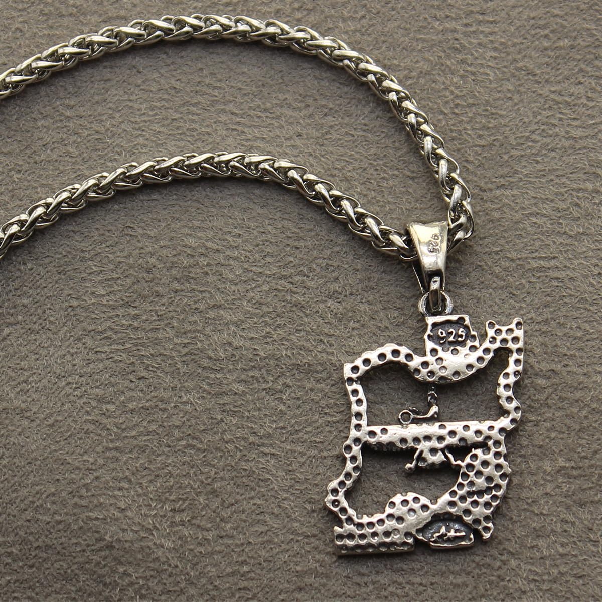 Sterling Silver Farvahar Persian Map Pahlavi Necklace Pendant Gift