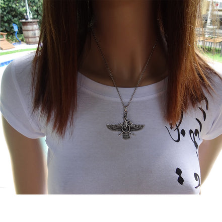 Large Farvahar Necklace Iranian Persian Art Iran Faravahar Necklace