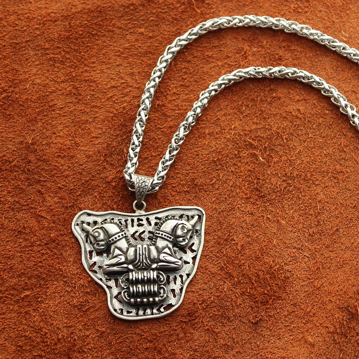 Sterling Silver Iranian Persian Necklace Capital Of Column Necklace Chain