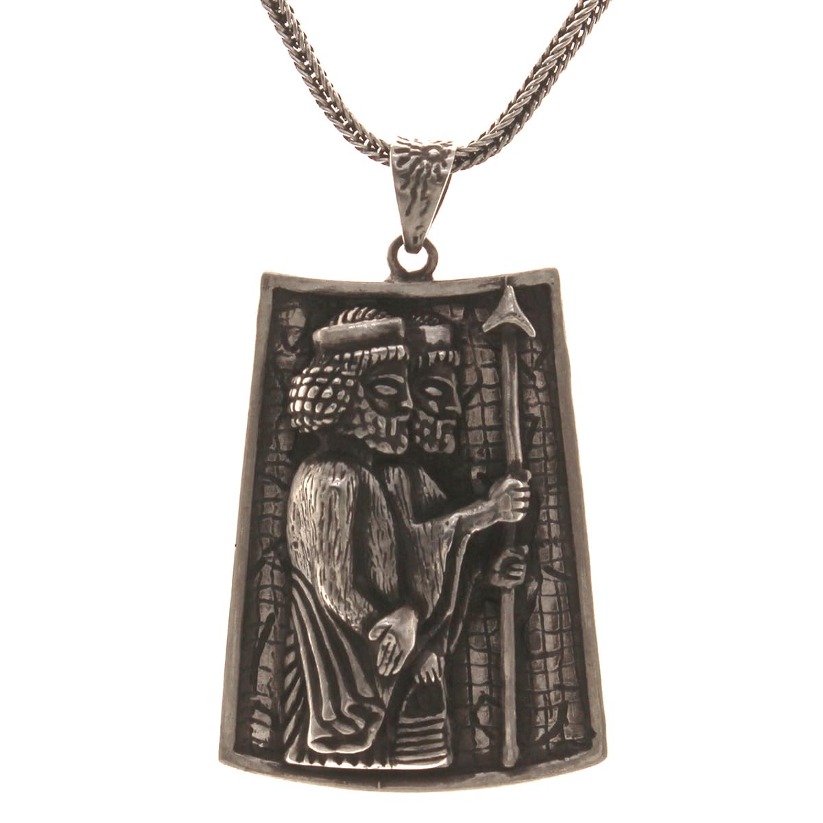 Iranian Sterling Silver Persian Achaemenid Hakhamanesh Soldiers Worrier Necklace Pendant