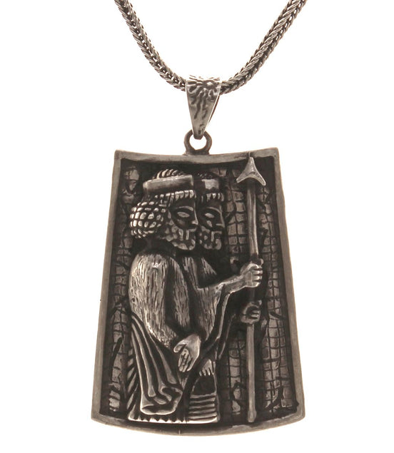 Iranian Sterling Silver Persian Achaemenid Hakhamanesh Soldiers Worrier Necklace Pendant