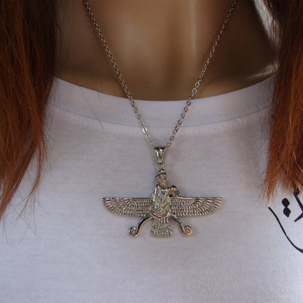 Double Sided Farvahar Necklace Iranian Gift Persian Iran Faravahar