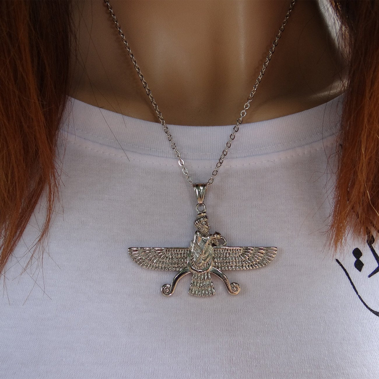 Double Sided Farvahar Necklace Iranian Gift Persian Iran Faravahar