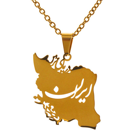 Persian Gulf iran iranian map necklace Earrings Set