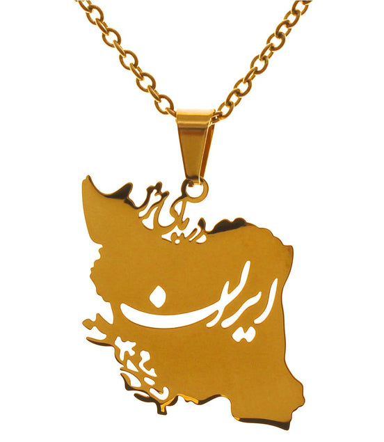 Persian Gulf iran iranian map necklace Earrings Set