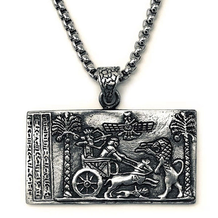 Sterling Silver The Darius Seal Persian King Necklace