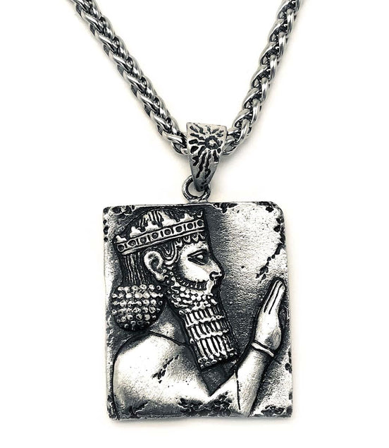 Sterling Silver Darius The Great King Of Persian Necklace Achaemenid