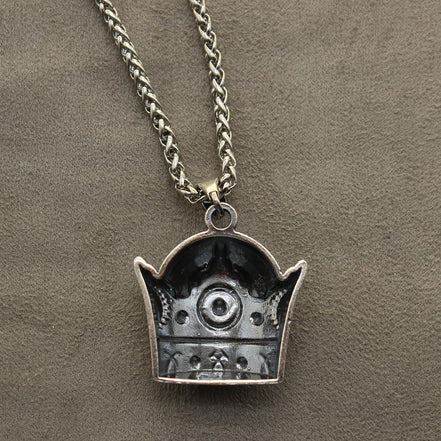 Asoodehdelan Sterling Silver Persian Pahlavi Kingdom Crown Necklace Chain Gift