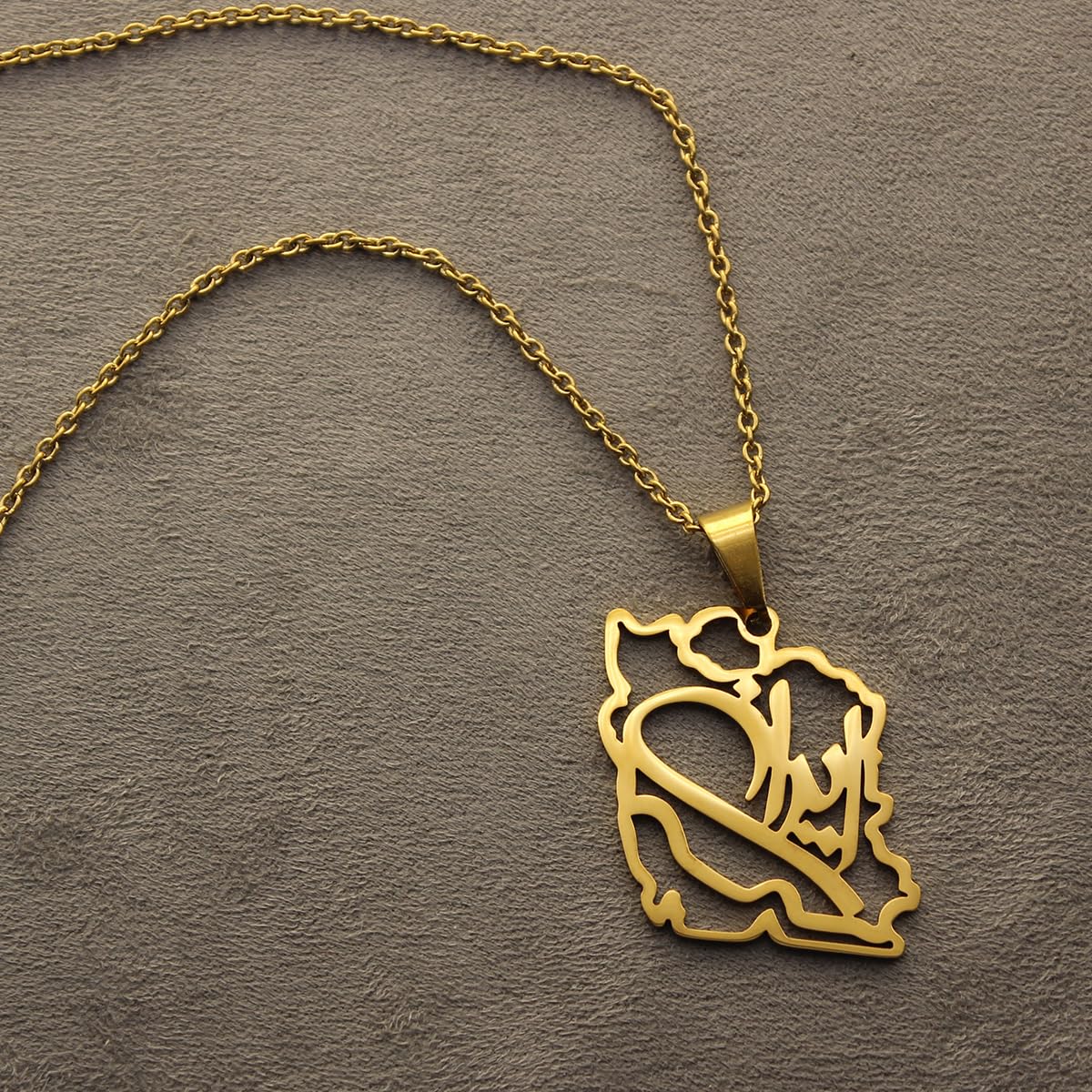 Persian Gulf iran iranian map necklace Earrings Set