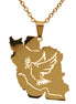 Iran Iranian Map Pendant Necklace Peace Dove