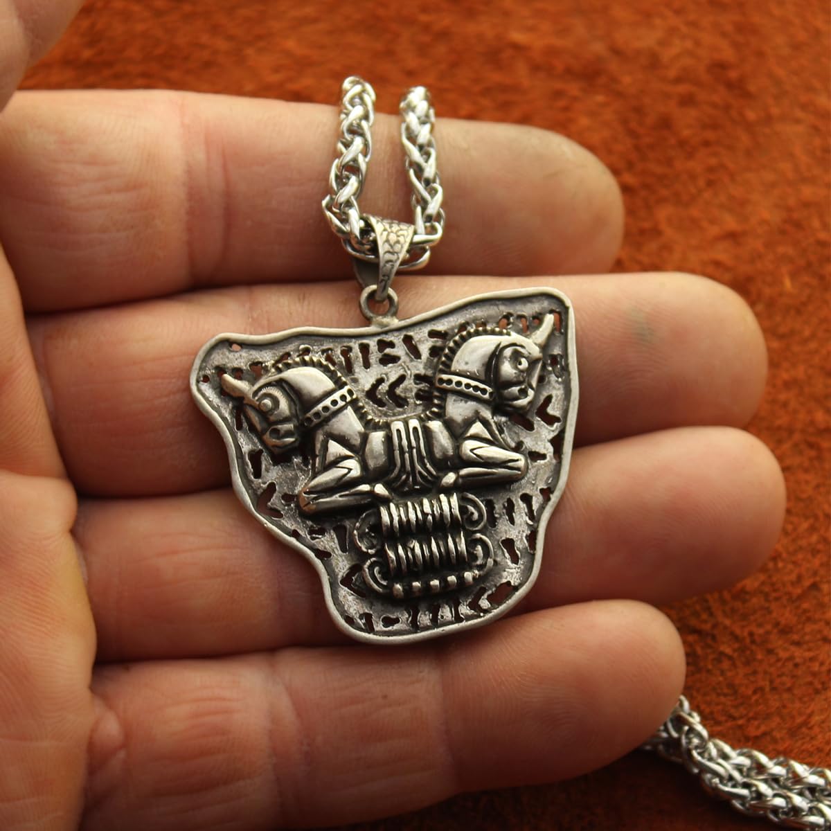 Sterling Silver Iranian Persian Necklace Capital Of Column Necklace Chain