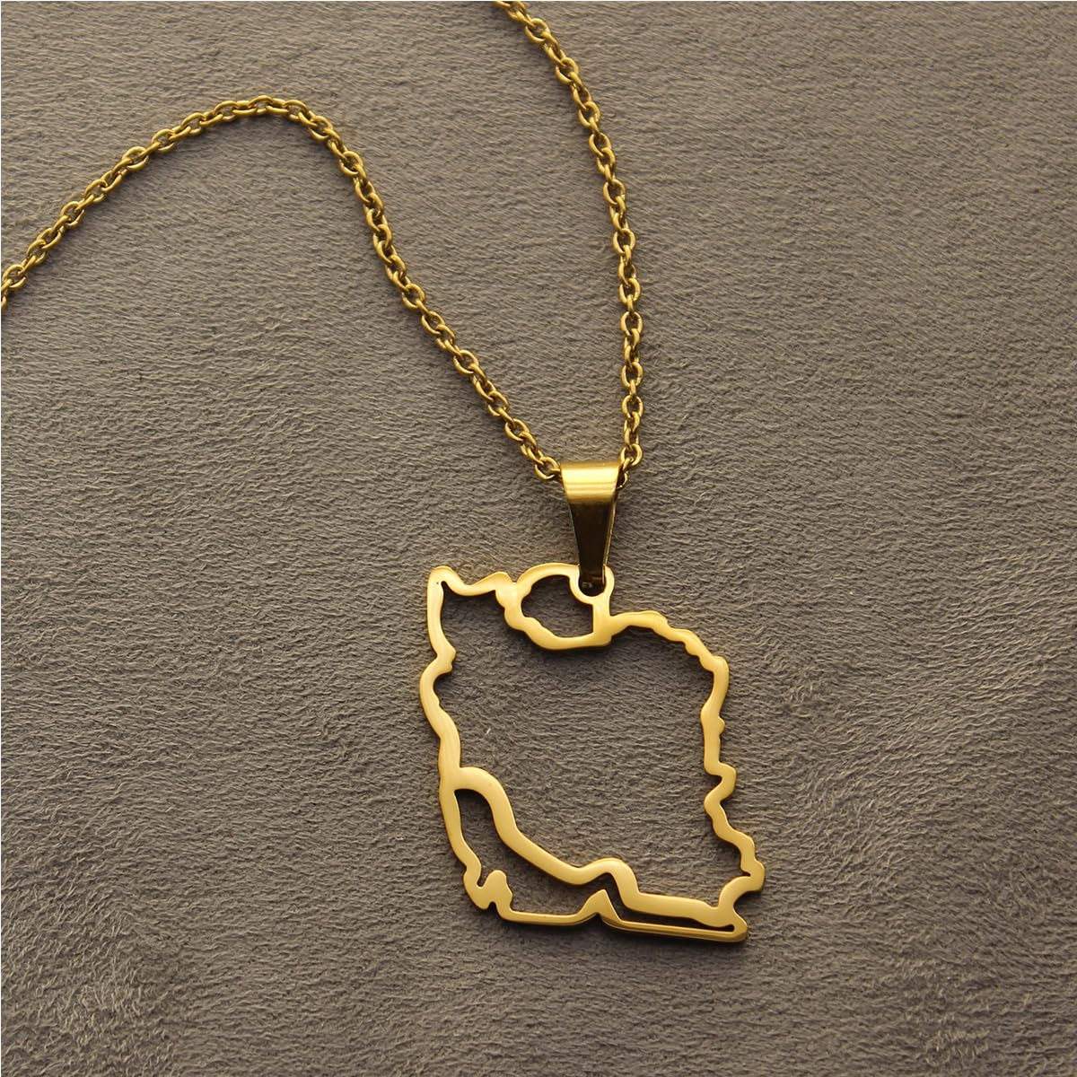 Iranian Persian Iran Map Necklace Pendant
